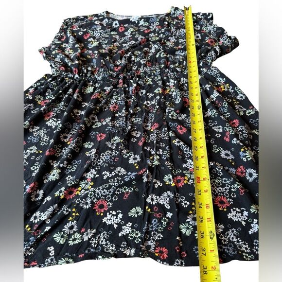 Old Navy Floral Mini Dress Black Pink White Drawstring Waist Womens Plus Size 4X - Picture 8 of 8